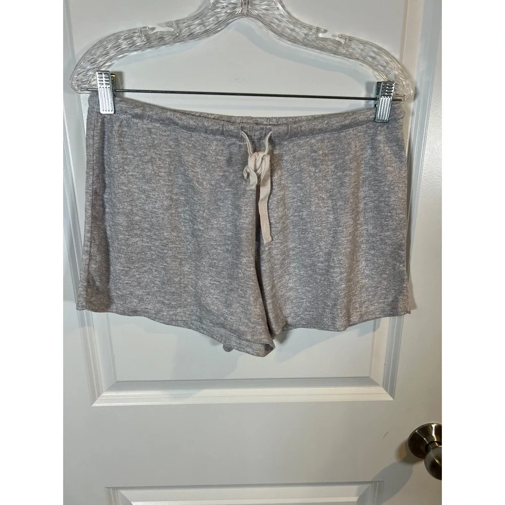 C&C California Womens Lounge Shorts‎ Heathered Drawstring Gray Large